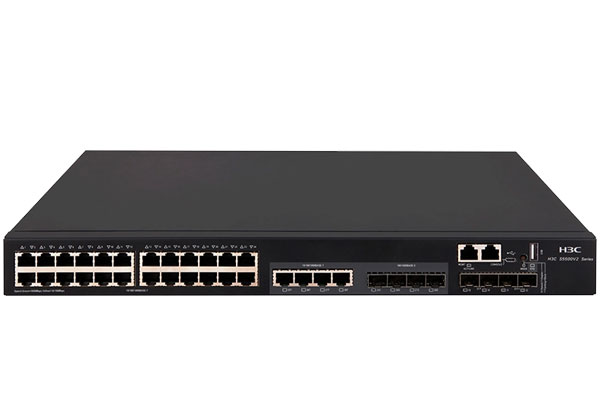 北京新华三(H3C)S5500V2-34S-EI 28口千兆电+2*40G+2万兆+2千兆光纤口上行三层网管企业级网络核心交换机