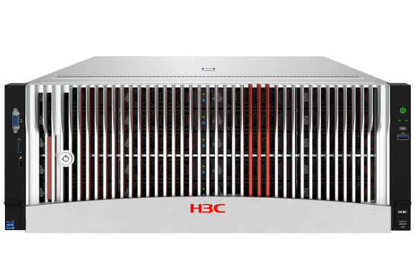 新华三H3C UniServer R5350 G6新一代4U两路AMD人工智能AI服务器(2颗*AMD EPYC 9554 3.1GHz 一百二十八核心|256GB 内存|3块*480GB 固态硬盘+7块*16TB 企业级硬盘|RAID-LSI-9560 LP-8i-4GB 阵列卡|四电源|三年保修)